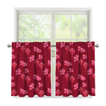 Pink Japanese Lantern Pattern Print Tier Curtains