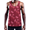 Pink Japanese Lantern Pattern Print Men's Workout Tank Top