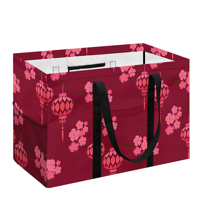 Pink Japanese Lantern Pattern Print Utility Tote Bag