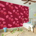 Pink Japanese Lantern Pattern Print Wall Sticker