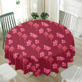 Pink Japanese Lantern Pattern Print Waterproof Round Tablecloth