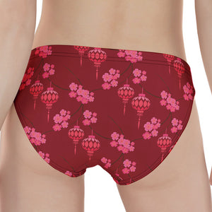 Pink Japanese Lantern Pattern Print Women's Panties