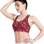 Pink Japanese Lantern Pattern Print Women's Sports Bra