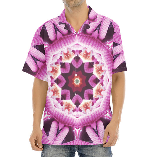 Pink Kaleidoscope Print Aloha Shirt