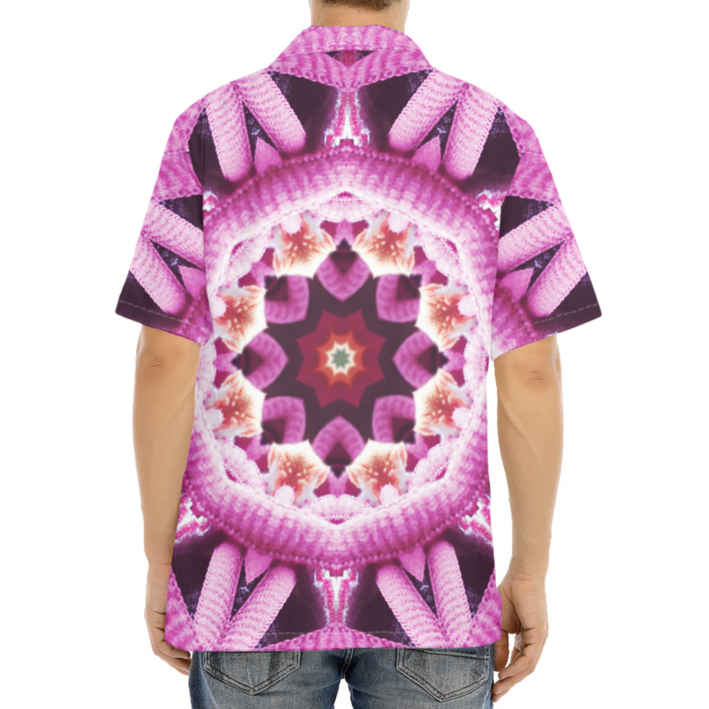Pink Kaleidoscope Print Aloha Shirt