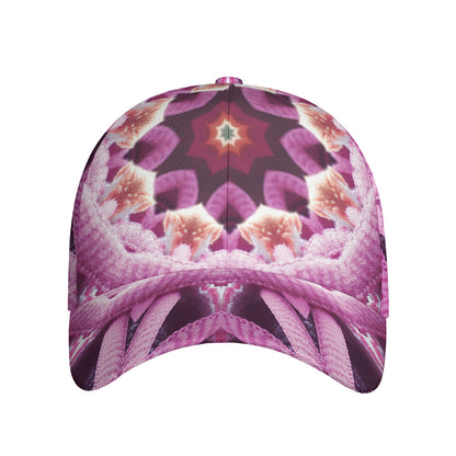 Pink Kaleidoscope Print Baseball Cap