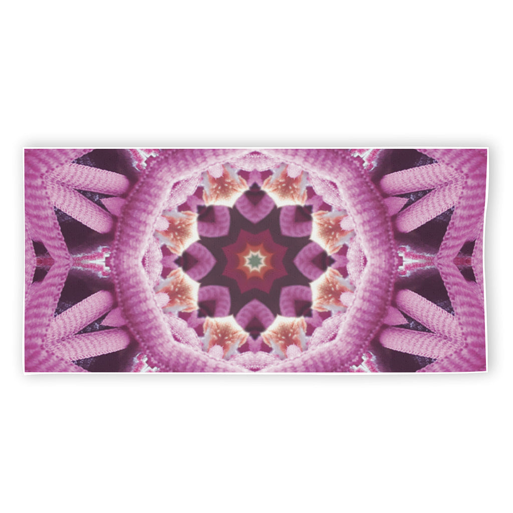Pink Kaleidoscope Print Beach Towel