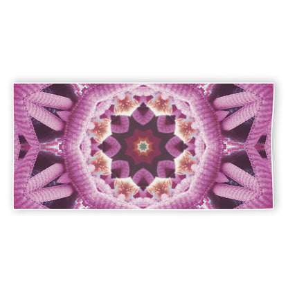 Pink Kaleidoscope Print Beach Towel