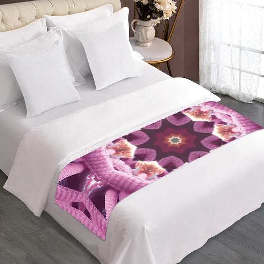 Pink Kaleidoscope Print Bed Runner