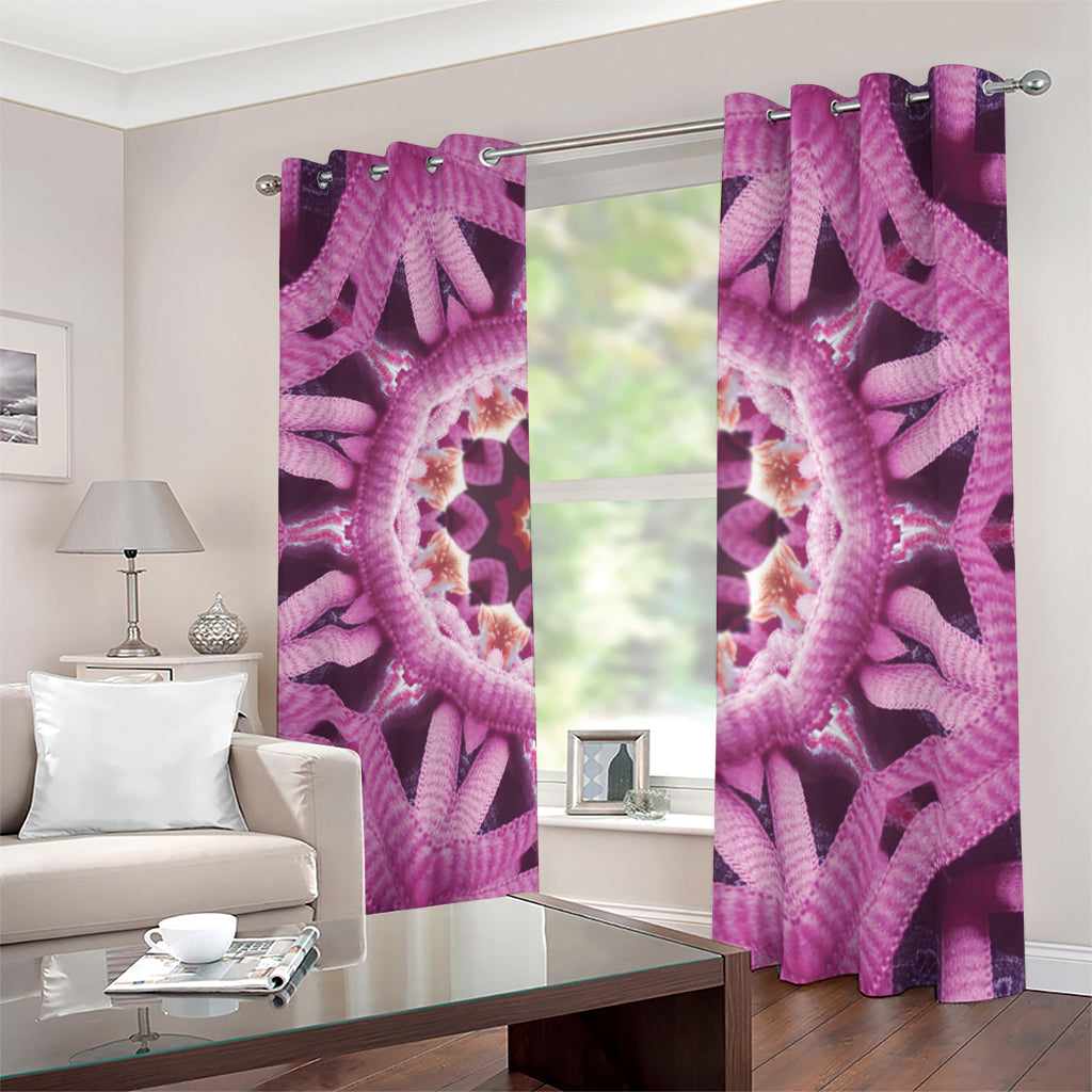 Pink Kaleidoscope Print Blackout Grommet Curtains