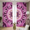 Pink Kaleidoscope Print Dimout Pencil Pleat Curtains