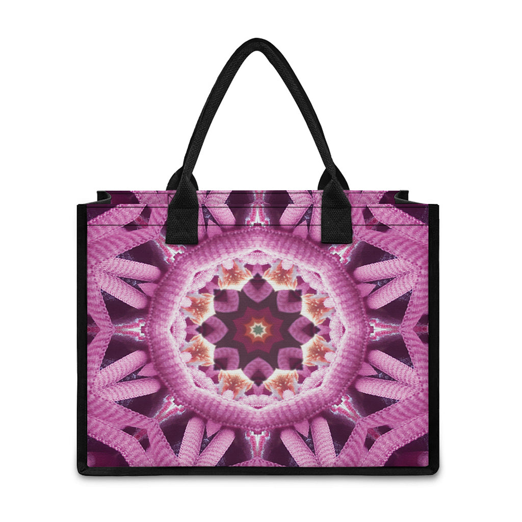 Pink Kaleidoscope Print Canvas Tote Bag