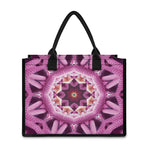Pink Kaleidoscope Print Canvas Tote Bag