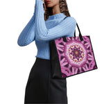 Pink Kaleidoscope Print Canvas Tote Bag