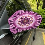 Pink Kaleidoscope Print Car Side Mirror Covers