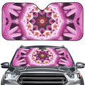 Pink Kaleidoscope Print Car Windshield Sun Shade