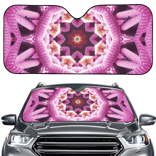 Pink Kaleidoscope Print Car Windshield Sun Shade