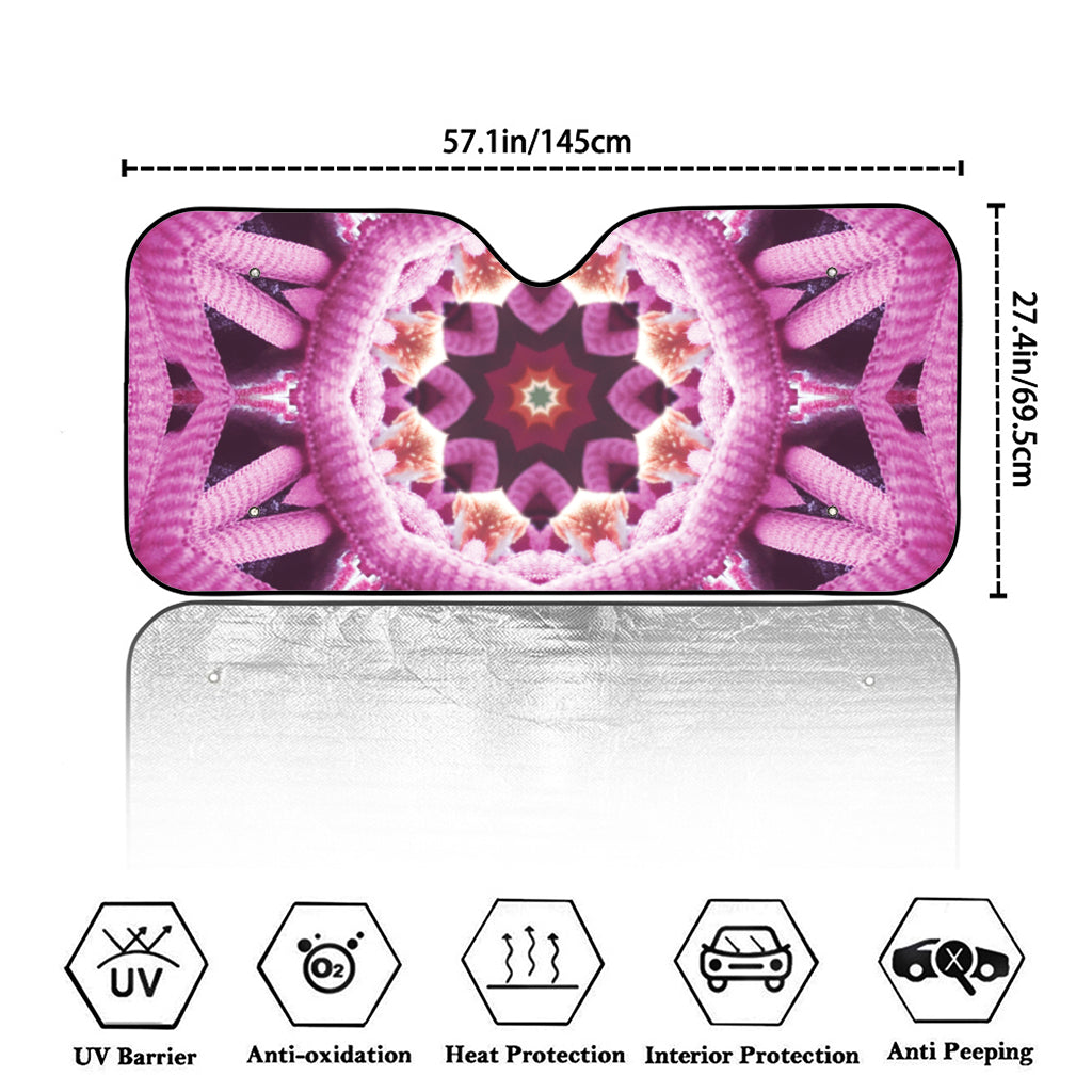 Pink Kaleidoscope Print Car Windshield Sun Shade
