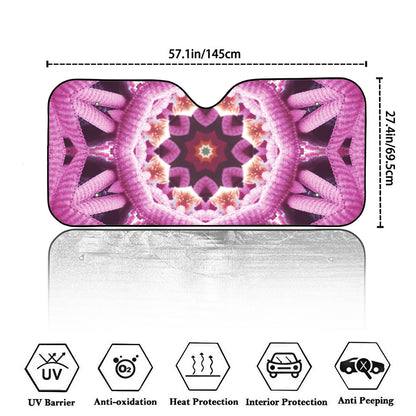 Pink Kaleidoscope Print Car Windshield Sun Shade