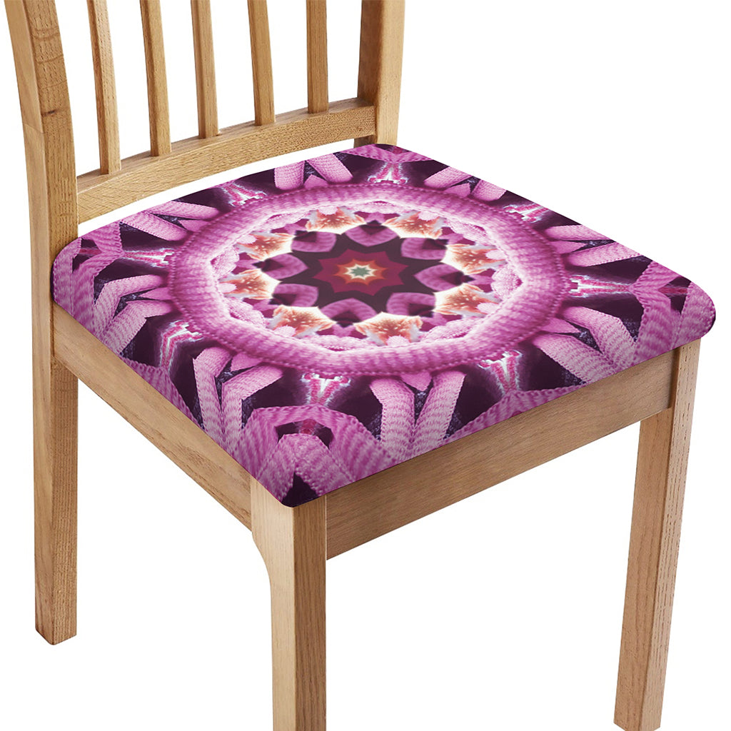 Pink Kaleidoscope Print Chair Cushion Cover