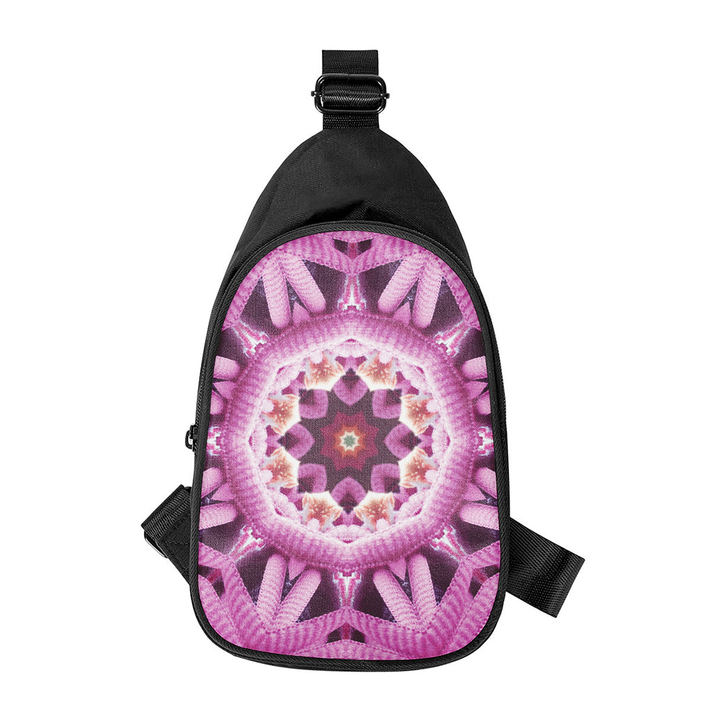 Pink Kaleidoscope Print Chest Bag