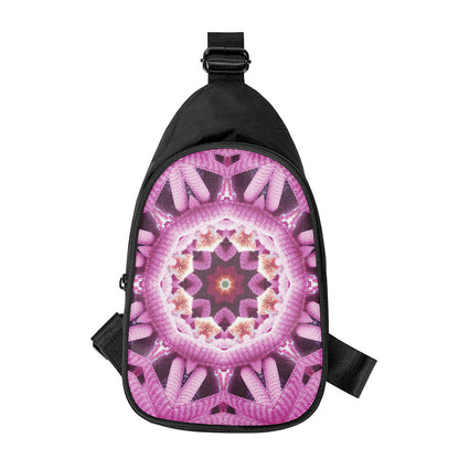Pink Kaleidoscope Print Chest Bag