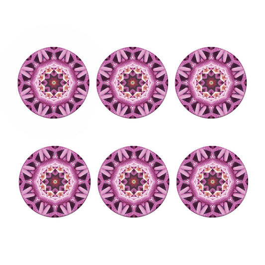 Pink Kaleidoscope Print Coaster Set