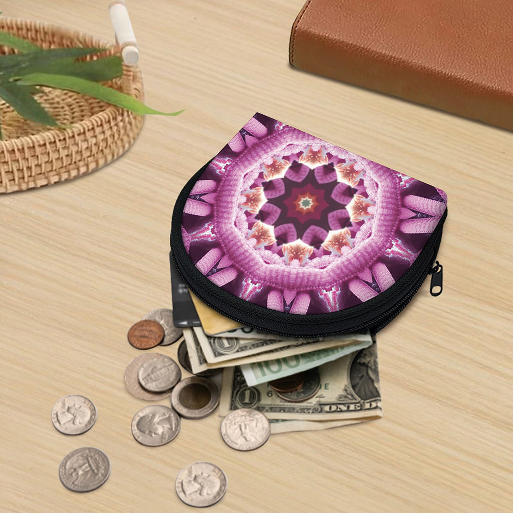 Pink Kaleidoscope Print Coin Purse