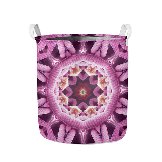 Pink Kaleidoscope Print Collapsible Laundry Basket