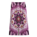 Pink Kaleidoscope Print Cotton Front Slit Maxi Skirt