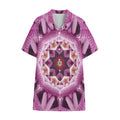 Pink Kaleidoscope Print Cotton Hawaiian Shirt