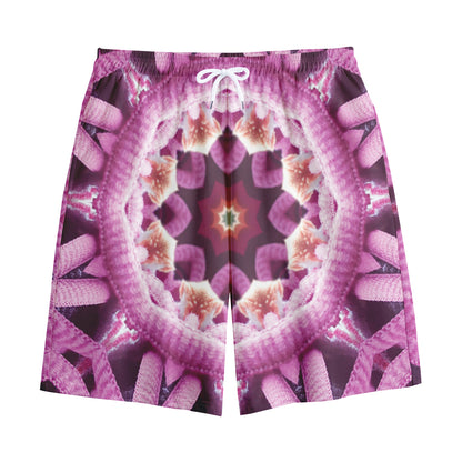 Pink Kaleidoscope Print Cotton Shorts