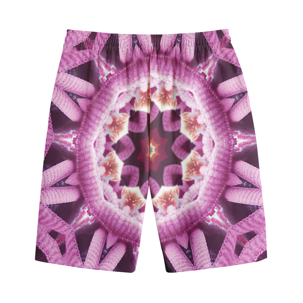 Pink Kaleidoscope Print Cotton Shorts