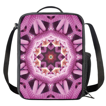 Pink Kaleidoscope Print Crossbody Lunch Bag
