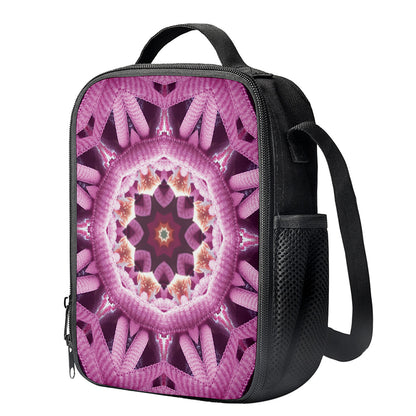 Pink Kaleidoscope Print Crossbody Lunch Bag