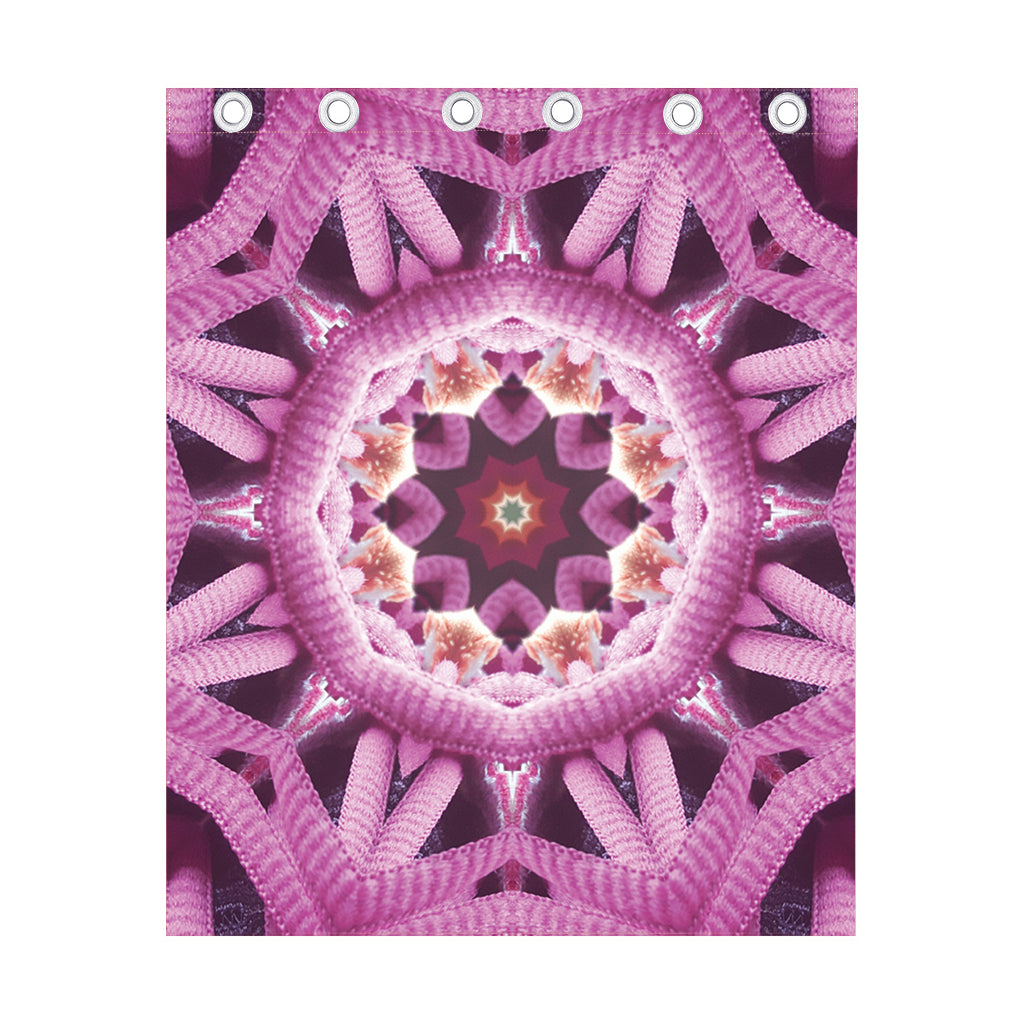 Pink Kaleidoscope Print Curtain
