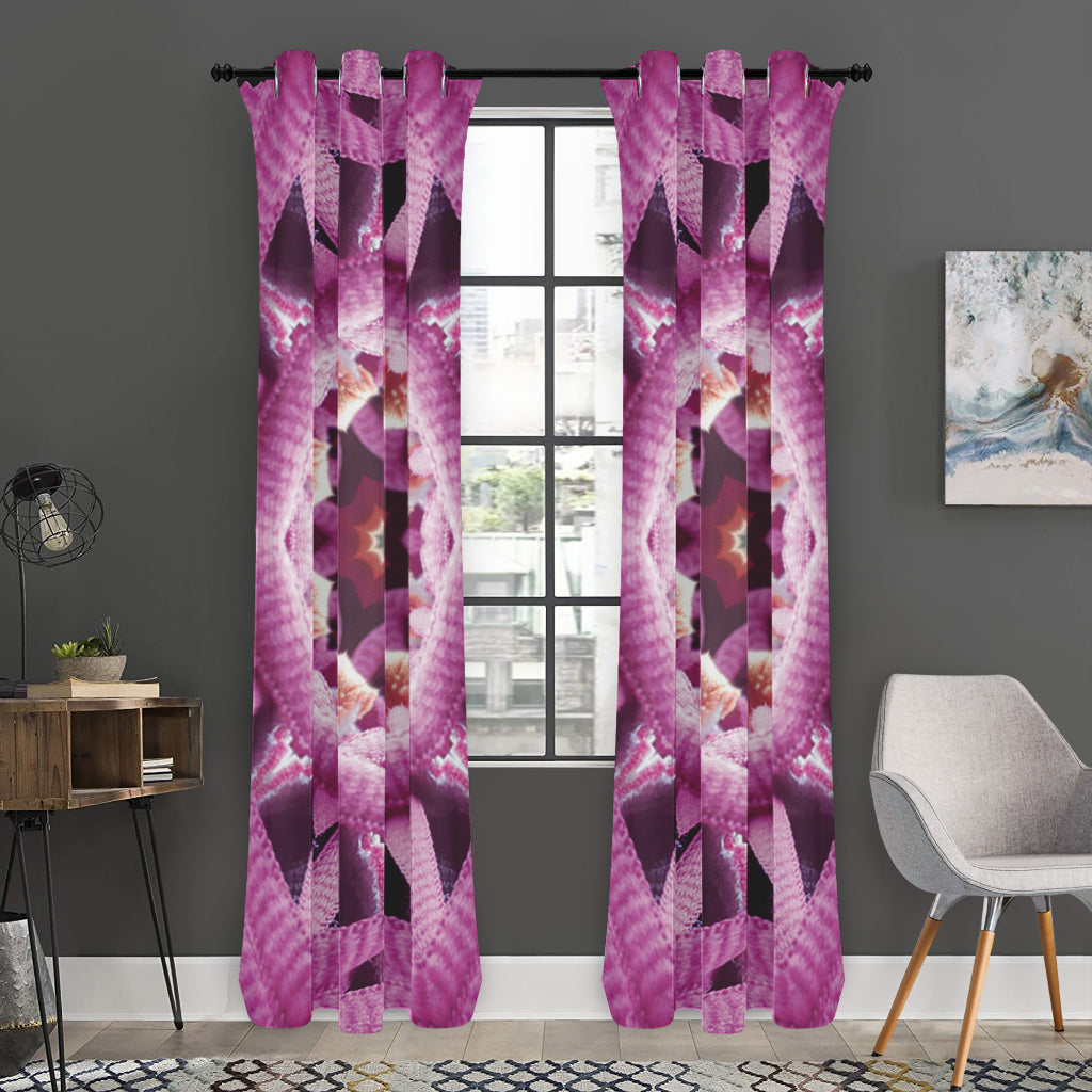 Pink Kaleidoscope Print Curtain