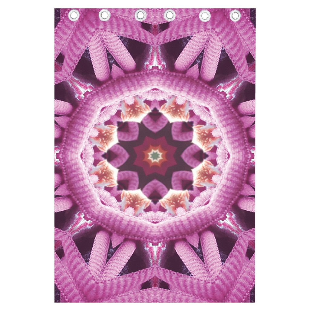 Pink Kaleidoscope Print Curtain