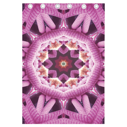 Pink Kaleidoscope Print Curtain
