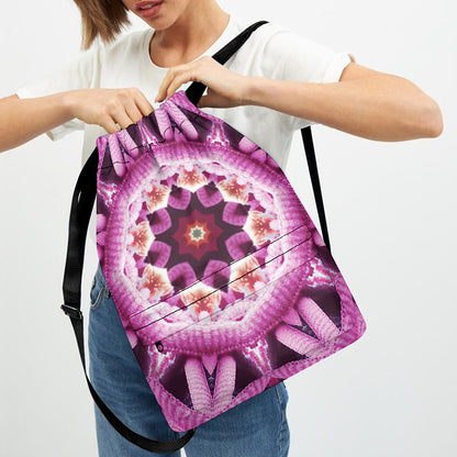 Pink Kaleidoscope Print Drawstring Backpack