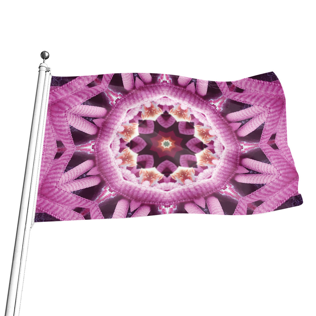 Pink Kaleidoscope Print Flag