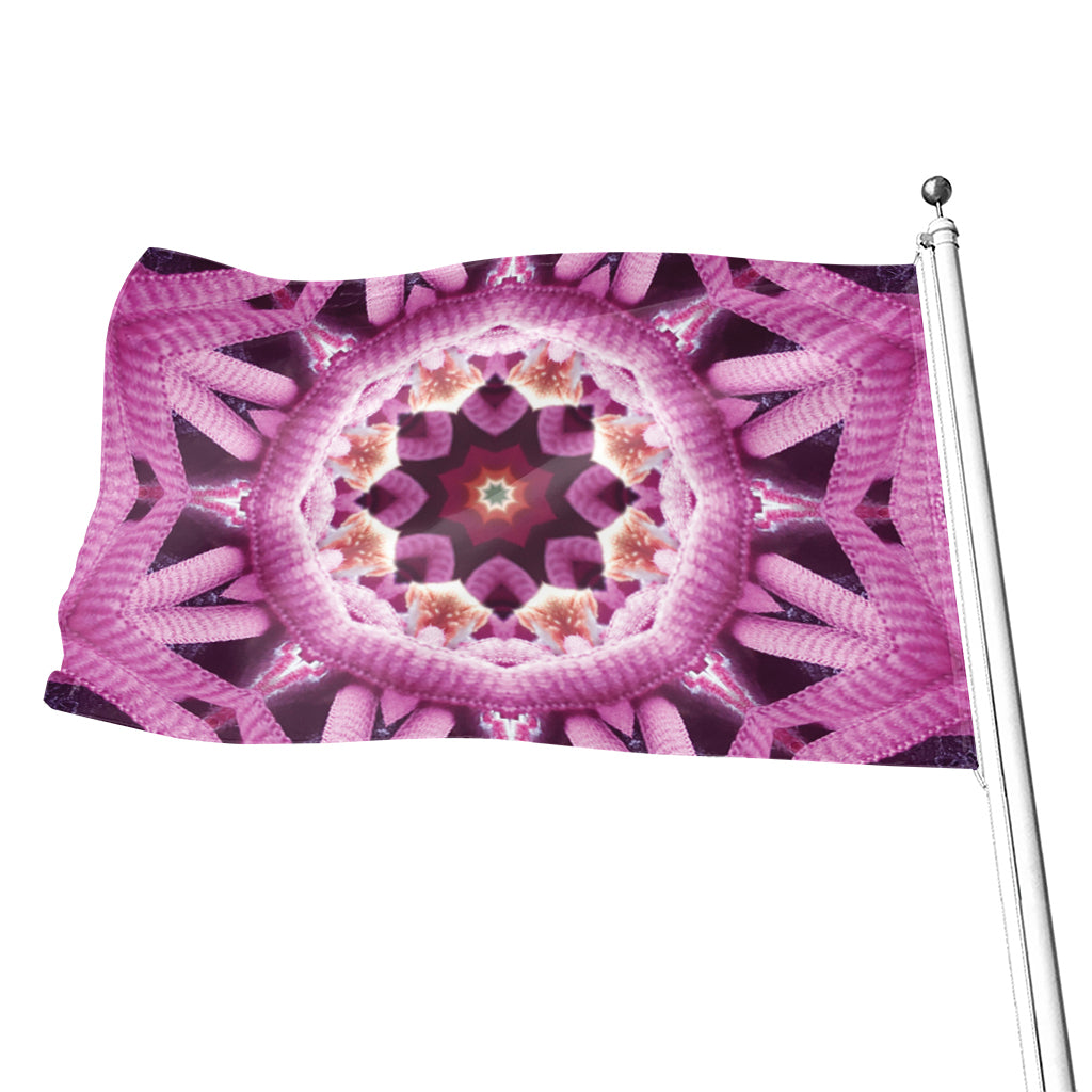Pink Kaleidoscope Print Flag