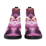 Pink Kaleidoscope Print Flat Ankle Boots