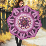 Pink Kaleidoscope Print Foldable Umbrella