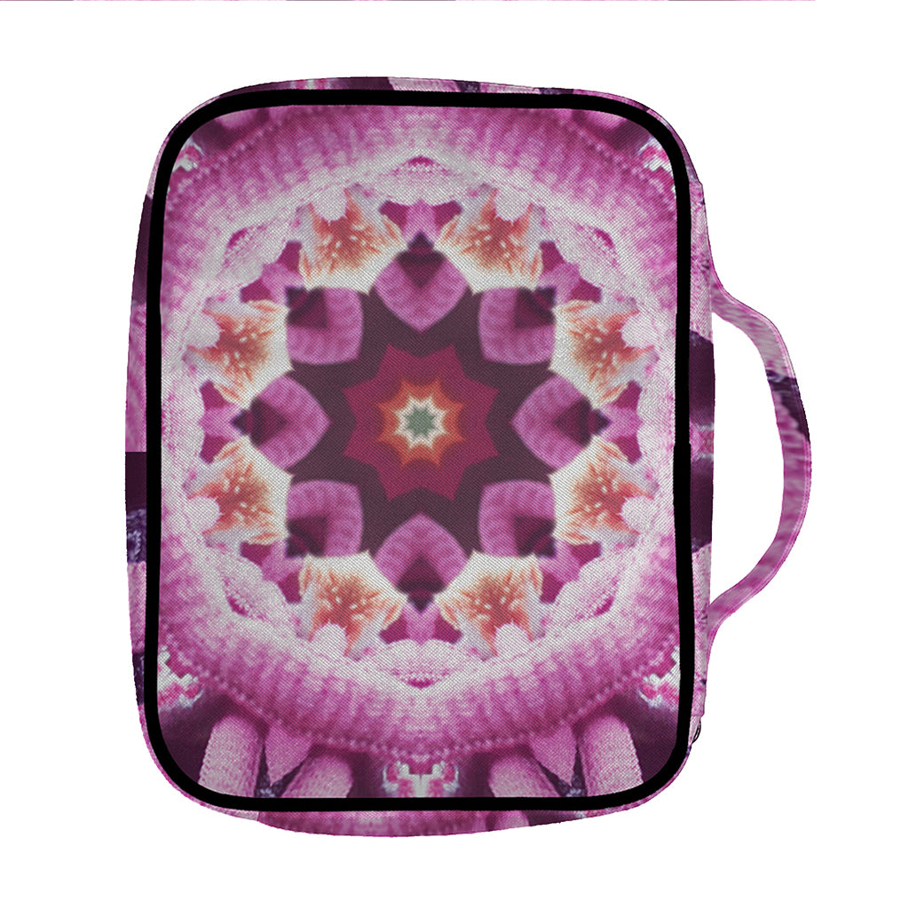 Pink Kaleidoscope Print Front Pocket Bible Bag