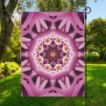 Pink Kaleidoscope Print Garden Flag
