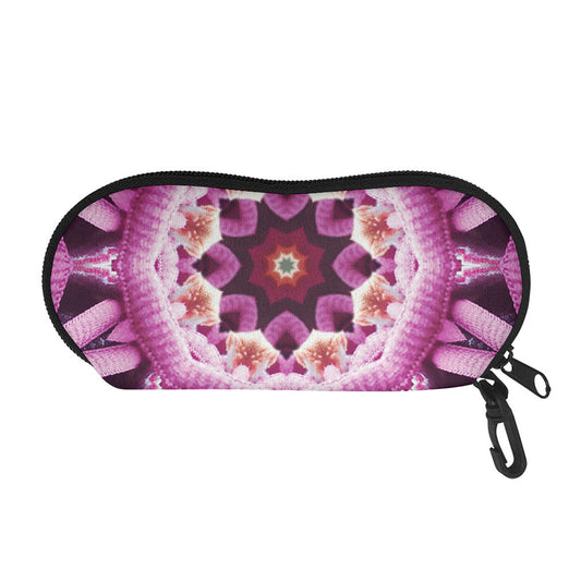 Pink Kaleidoscope Print Glasses Case