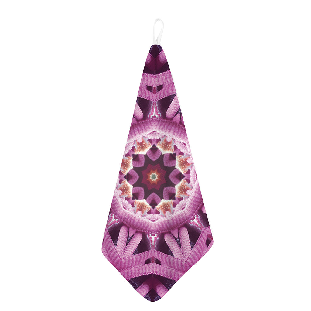 Pink Kaleidoscope Print Hand Towel