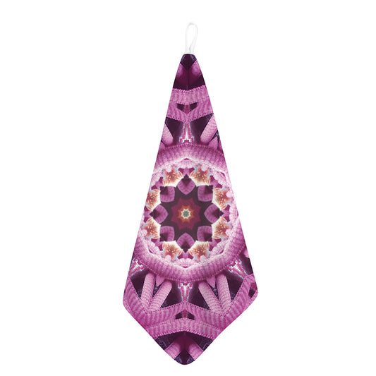 Pink Kaleidoscope Print Hand Towel