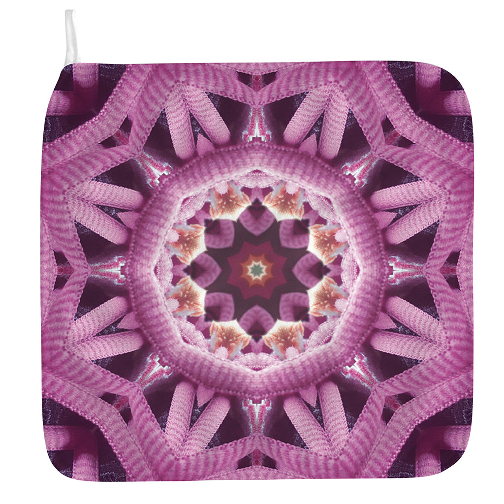 Pink Kaleidoscope Print Hand Towel